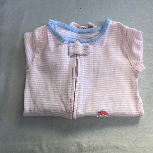 Carter's - Pink and Blue Striped Baby Onesie Sleeper - Picture 1 of 5